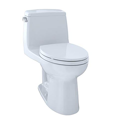 TOTO MS854114EL#01 Eco Ultramax ADA Elongated One Piece Toilet, Cotton White #1