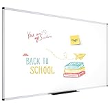 VIZ-PRO Dry Erase Board/Whiteboard, 96 x 48 Inches, Wall Mounted Board for School Office and Home 8' x 4'