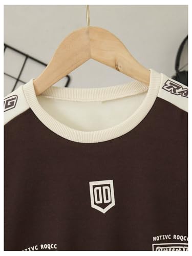 WDIRARA Boy's Graphic Letter Print Long Sleeve Sweatshirt Crew Neck Drop Shoulder Pullover Top4