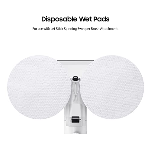 Image of SAMSUNG Jet Stick Spinning Sweeper Disposable Wet Pads, Pack of 20 for Jet 90 Complete, Jet 75 Complete, Jet 70 Pet Cordless Vacuum Cleaners w / Spinner Sweeper Brush Attachment, VCA-SPA90 /XAA, Grey