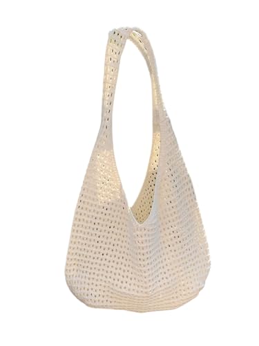 Bolso Tote de Crochet para Mujer Beige miniatura 1