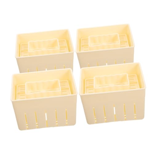 Ipetboom 4 pezzi Stampi per Tofu e Formaggio Pressa per Tofu Fatta in Casa Design Ergonomico e Resistente per Espulsione Rapida Acqua Utensile Cucina Pratico e Durevole