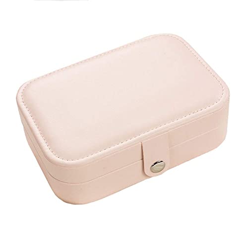 Boîte de rangement de bijoux portable en cuir PU bicolore pour femme