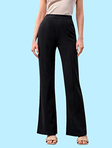 Image of Dream Beauty Fashion Women's High Waist Bell Bottom Trouser, Elastic Flared Bootcut Pants, Stretchy Parallel Leg for Casual Office Work wear (Dhoni 1)