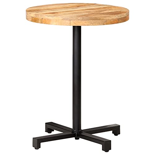 Woonisher Bistrotisch Rund Ø60x75 cm Raues Mangoholz
