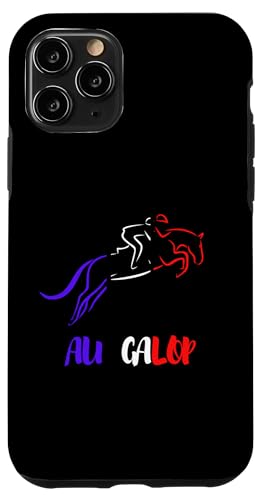 Au Galop Cavalier Francais Cheval Equitation Made in France スマホケース iPhone 11 Pro 用