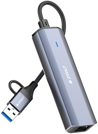 ZVOLT 4-in-1 Dual Connector USB Hub – Aluminium Gigabit Ethernet ...
