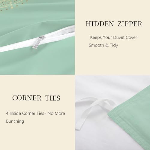 Housse de couette 220x240 cm parure de lit microfibre brossée avocat vert