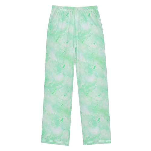 visesunny Boys' Pants Green Pattern Jogger Pants Elastic Waist Long Bottoms Trousers with Pockets