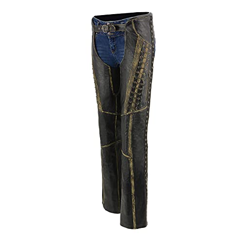 Image of Milwaukee Leather Premium Leather Motorcycle Riding Chaps for Women Bikers