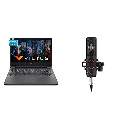 Image of HP Victus Gaming 12th Gen Intel Core i5 12450H Processor 15.6 inch(39.6 cm) FHD Gaming Laptop & HyperX ProCast - Large Diaphragm Condenser Mic (699Z0AA)