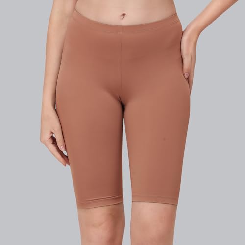 Image of SOIE Women's Mid Rise Soft Polyamide Spandex Knee Length Cycling Shorts