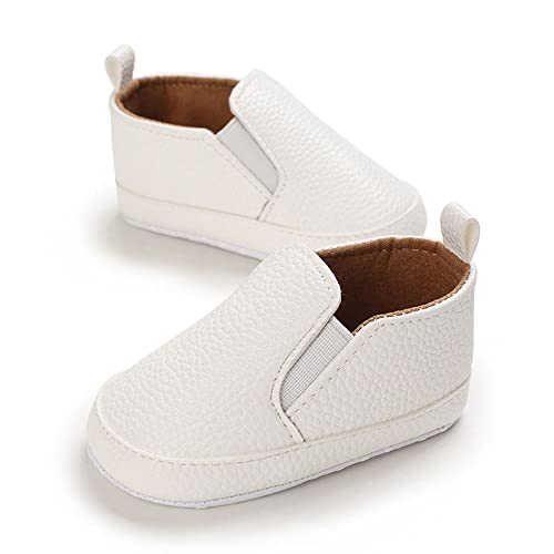 Haozay Baby Girls Boys Canvas Shoes Soft Sole Slip On Infant Crib Moccasins Casual Sneaker Austin Toddler Flat Lazy Loafers First Walkers Skate Shoe (031/White, Infant, 12_Months, Age_Range, Us_Footwear_Size_System, 18_Months, Medium) #TOP3