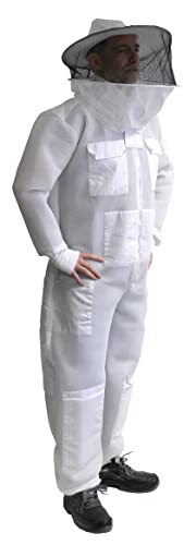 NEU ! Vollventilierter Imker-Overall, Imkeranzug mit runder Haube, rundum atmungsaktiv und dabei leicht