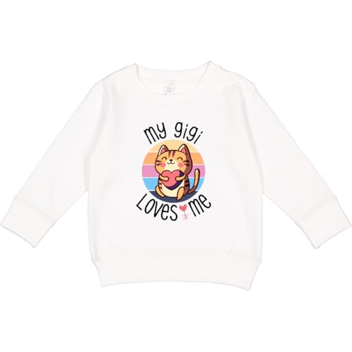 inktastic My Gigi Loves Me Grandkids Cat Toddler Sweatshirt 2T White 43694