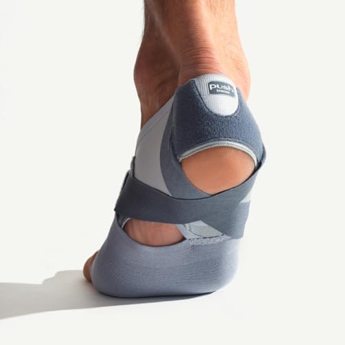 PUSH med Foot Brace FP | All-Day Plantar Fasciitis Relief Brace for Heel Pain | Lightweight Foot Support, Worn With or Without Shoes (Left, Size 1/Small)