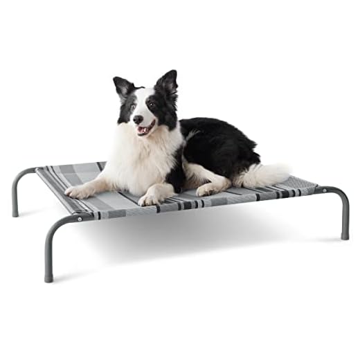 Lesure Cama Elevada Perro Grande - Cama Mascota Transpirable y Anticalor, Cama Exterior para Verano, 109x80 cm, Altura 20 cm, Gris, M