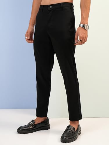 Image of Highlander Men's Slim Fit Formal Trousers | Ankle Length |Smart Trousers for Men | Chino Trousers for Men|Elegant Design | Comfortable Fabric for Daily Work & Formal Occasions