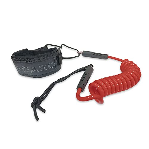 iBOARD Laisse de bodyboard en corde enroulée de 1,2 m | Accessoires de surf de rechange rouge et jaune Cover