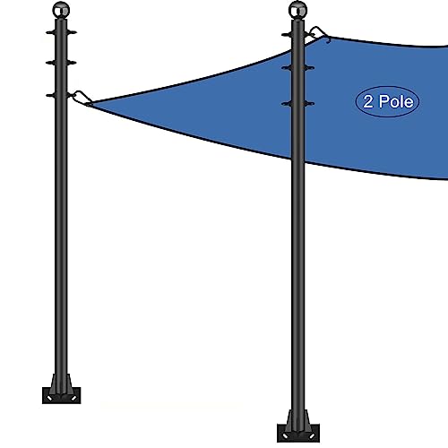 Shade Sail Poles, Outdoor Sun Shade Sail Pole Kit Support Awning Canopy Heavy Duty Steel Post for Outside Deck Patio Backyard Garden (10FT,2pack)…