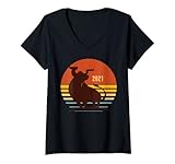 Photo Gallery donna retro 2021 chinese new year of ox zodiac horoscope gift maglietta con collo a v Photo Gallery donna retro 2021 chinese new year of ox zodiac horoscope gift maglietta con collo a v