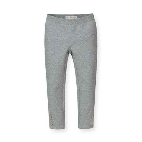 Image of Hope & Henry Baby Girls' Button Cuff Ponte Pant, 12-18 Months, Gray Heather