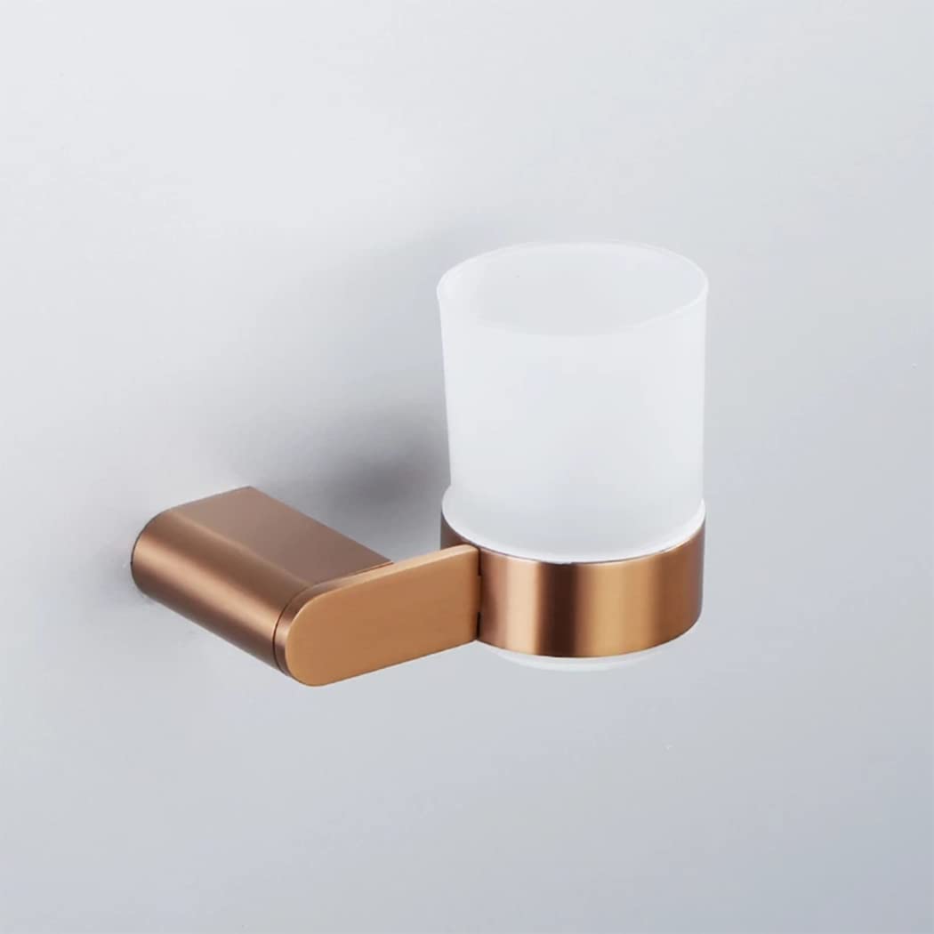 WRIST Zahnbürstenhalter, Zahnbürstenhalter Zur Wandmontage Mit Milchglasbecher Zahnbürstenhalter Aus Edelstahl in Roségold Für Das Badezimmer