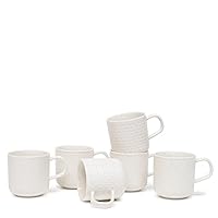 salt&pepper Barista Embossed Mug 300mL - Set of 6 - Coffee Mugs