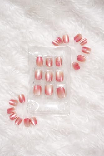 Image of SUSA SOUL24 Pcs Reusable Artificial Nails Fake Nails with Glue and Kit| Pink Stardust Glitter Pink Press On Nails | ABS Material UV Protected Long Lasting Finish | Reusable Customizable Nail Kit |Short Oval Nails