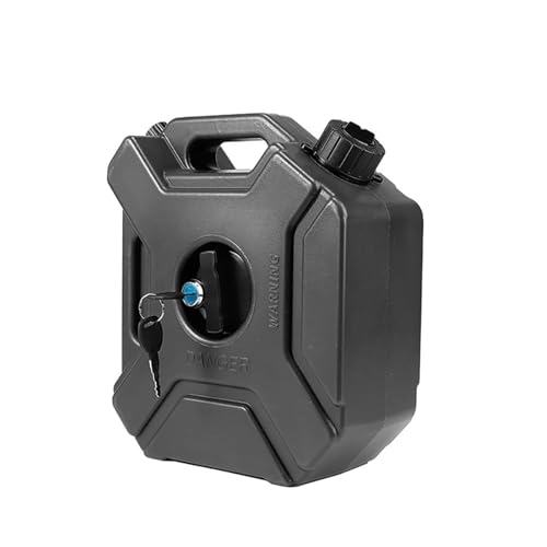NADCFN Depósito de Combustible Tanques de Gasolina de 5L, Respaldo de Emergencia,Tanque de Almacenamiento de Gasolina y diésel con Cerradura Bidón de Gasolina(Black)