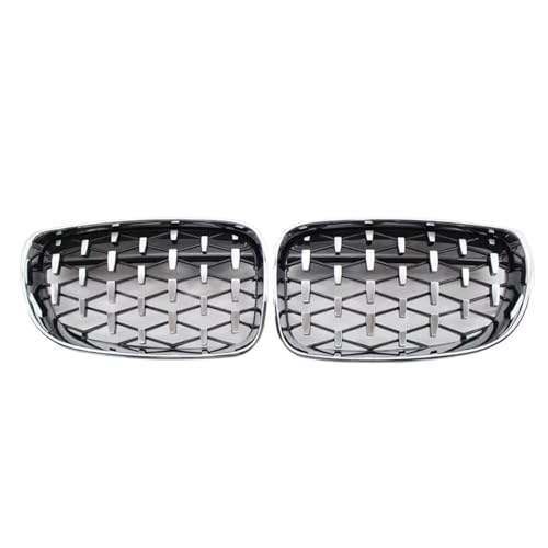 Calandre pour BMW E82 E81 E87 E88 double lamelles style course chrome et noir brillant