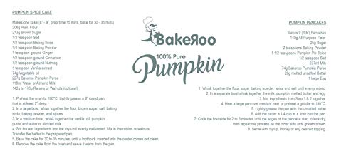 Bakeroo (Pack of 2) Tinned Pumpkin Puree (Pumpkin Pie Filling), 100% Natural - 425g