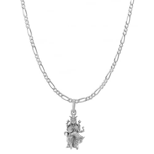 Chaîne Maa Mansa Devi en argent pour attirer santé et richesse au quotidien