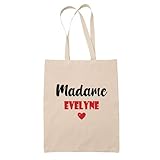 Otshirt Tote Bag Madame Evelyne - Bag - Id�e Tote Bag Personnalisable Cadeau Anniversaire Cuisine Jardinage F�te Original Famille Travail D�part Coll�gue Retraite (Rouge)