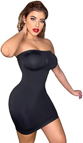 Suprenx Women’s Strapless Shapewear Slip Under Dress Seamless Tummy Control Full Body Slip Shaper