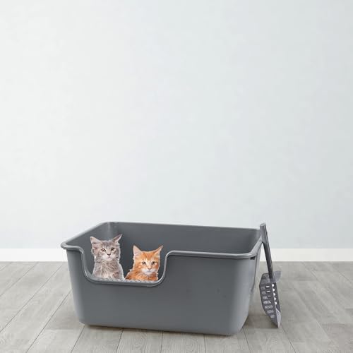Caja de Arena para Gatos 4-Pack con Laterales Altos Gris miniatura 5