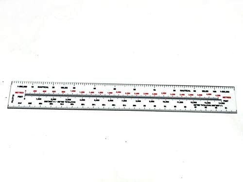 Straight edge Nautical scale 2 sided unbreakable for navigation for pilots and aviation professionals