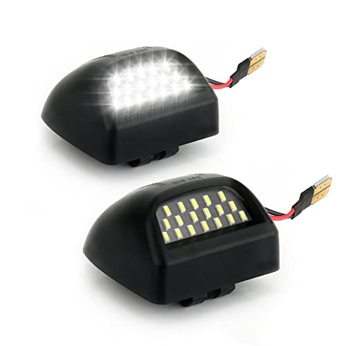 Miytsya 2 Pcs Full Led License Plate Light Tag Lamp Assembly, 6500K White, Compatible With Cadillac Escalade Chevy Silverado 1500 2500 3500 Suburban Tahoe Gmc Sierra 1500 2500 3500 Yukon Xl (Black) #TOP30