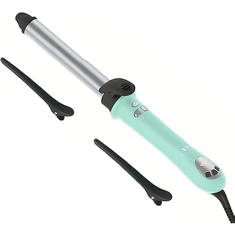 Amira Beauty Rotating Curling Iron Automatic, 1" Tourmaline Ceramic Curler Wand, Digital Display with Adjustable Temps 250-450℉, Dual Voltage and Auto 60 Minute Shut Off Cover