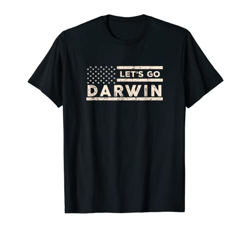Lets Go Darwin Bandera de Estados Unidos Vintage Camiseta
