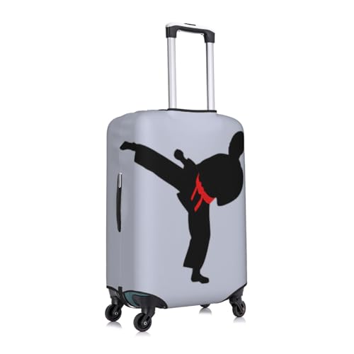 Karate Boy Vector Changeable Belt Color Print Suitcase Covers Personalized Luggage Protector Elastic Washable Travel Gear Cover3