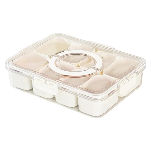 Plateau de collation portable avec couvercle et compartiments pour apéritif
