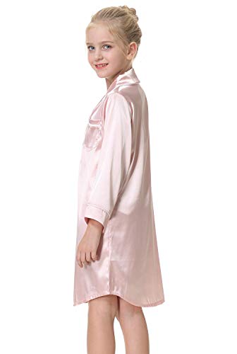 Children's Nightgown Polyester Silk Satin Sleepwear Girls Long Sleeve Nightdress Pajamas4