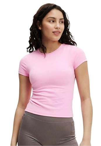 Image of SIGHTBOMB Round Neck Short Sleeve Ultra Soft Front Support Cuddle TEE Microfiber Soft TOP for Women