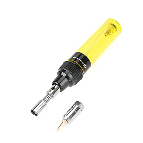 Portable Gas Soldering Iron Gun with Adjustable Temperature, Yellow, for Electronics Instruments Circuits