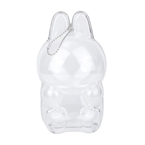 Clear Figure Display Bag with Keychain, Hanging Blind Box Organizer Portable Collectibles Display Carrying Case Dustproof Mini Doll Pouch Small Storage Bag for Collectors