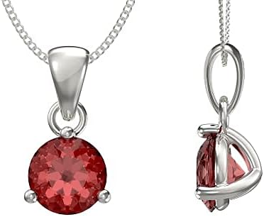 Aeon Birthstone Necklace - January Red Garnet, January Deep Red