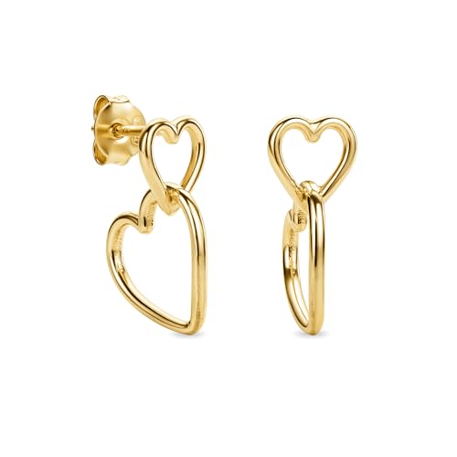 Boucles d'oreilles pendantes en argent 925 et or 18ct d'Italie