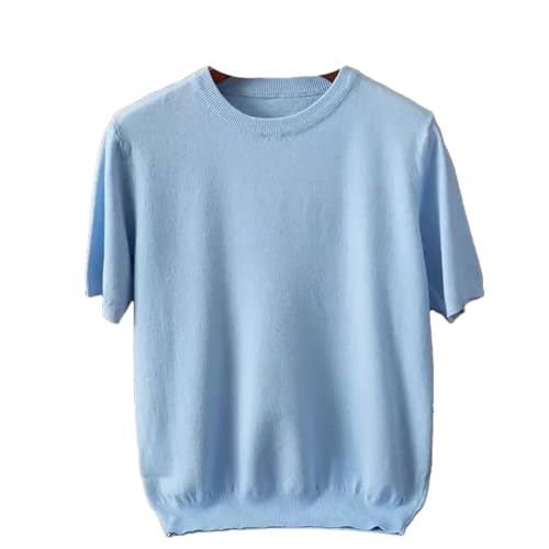T-shirt tricoté homme Yeuyyben bleu ciel L fini les t-shirts fins qui se déforment