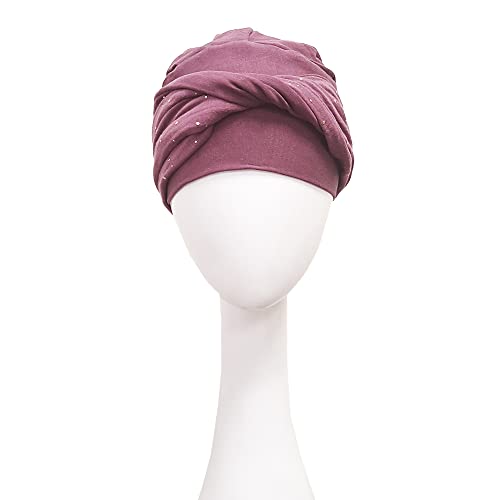 CAREBELL Elegance Malva Gold Bamboo Chemo Turban for Hair Loss Headwear, Mallow - Image 2
